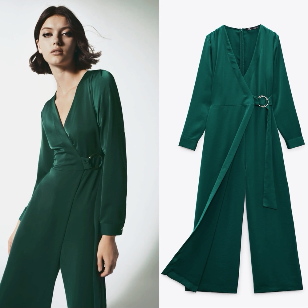 ZARA NWT WRAP JUMPSUIT WITH BUCKLE - S